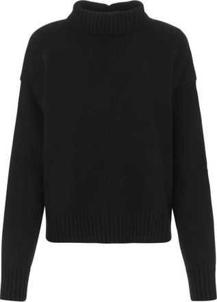 Jil Sander Oversized Kasjmier Blend Zwarte Trui - Dames - Cashmere truien - Zwart - 2XS - Kasjmier - Truien & Vesten