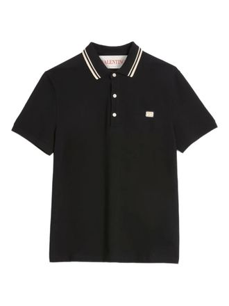 Valentino Garavani VLogo Signature polo shirt - men - Polyester/Cotton - M - Black