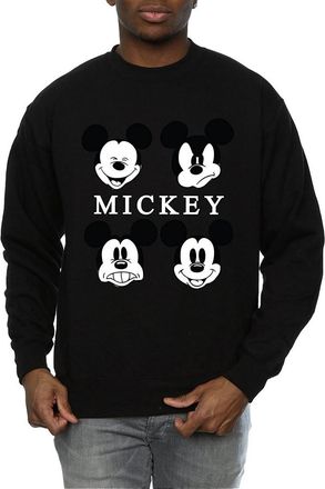 Disney Heren Vier Hoofden Mickey Mouse Katoenen Sweatshirt (Zwart)