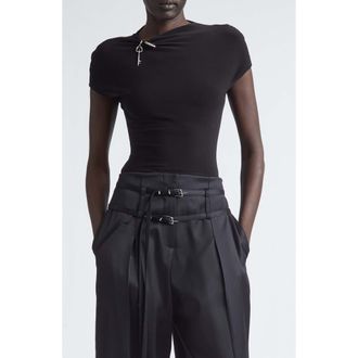 GRACE LING Relic Charms Jersey Top in Black at Nordstrom, Size 2 Us