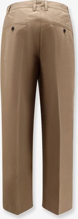 Dunst Mens Pleated Chino Slacks Trousers Brown Cotton