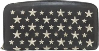 Jimmy Choo London Pre-owned Lange portemonnee (bi-fold) - Dames - Vintage Accessoires - Zwart - ONE Size - Leer - Vintage