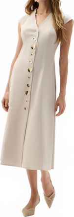 Joseph Ribkoff Melange Millenium Fit And Flare Dress In Natural