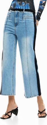 Desigual Straight Leg Crop Jeans in Medium Blue at Nordstrom