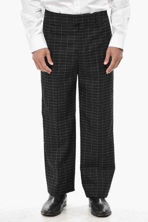 Off-white TAILORING Virgin Wool Trousers With Checked Pattern size 52