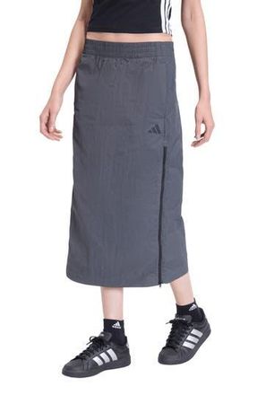 adidas The City Tech Woven Zip Midi Skirt in Grey Six at Nordstrom Rack, Size Medium