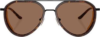 Emporio Armani Dark Brown Pilot Mens Sunglasses EA2163 300173 56