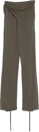 Ottolinger Groene Wrap Broek met Elastische Tailleband - Dames - Wijde Broeken - Groen - M - Broeken