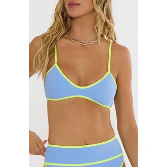 Beach Riot Leona Bralette Bikini Top in Electric Coast at Nordstrom, Size X-Large
