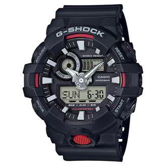 Casio Mens G-Shock Black Red Analog Digital Sports Wristwatch - GA-700-1ADR