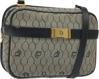 Dior Pre-owned Cross Body Bags, female, Blue, Size: ONE SIZE Pre-owned Vintage Canvas Shoulder Bag
