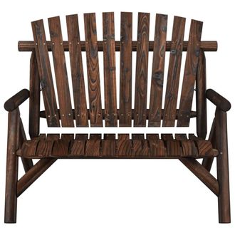 Berkfield Home Beautiful 2-Seater Garden Bench 119x85x98 cm Solid Wood Spruce in Brown | Size: 119 x 85 x 98 cm