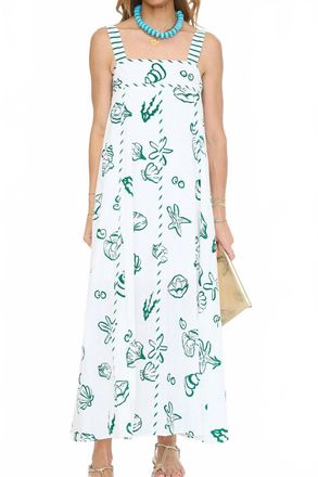 Blu Pepper Nautical Sleeveless Maxi Dress In White