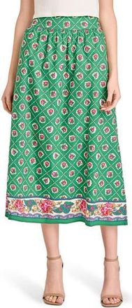 Wayf Josefina Cotton Blend Skirt in Green Scarf at Nordstrom Rack, Size X-Large