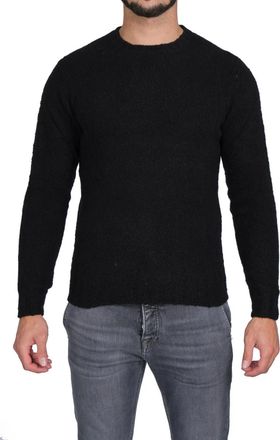 FILIPPO DE LAURENTIIS Timeless Black Merino Crew Neck Sweater