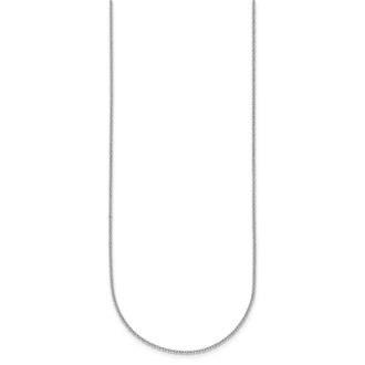 Diamond2Deal 14K White Gold Rhodium-plated Polished 1.5mm Solid Cable Chain Necklace
