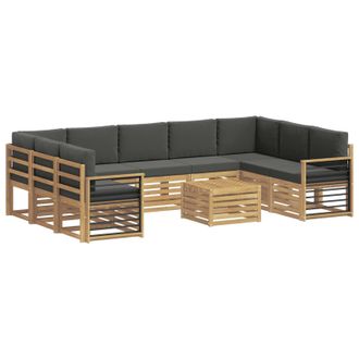 vidaXL Conjunto De Sof&aacute;s De Exterior 10 Uds. Blanco Y Antracita Vidaxl