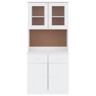 Berkfield Home Highboard ALTA White 77x35x165 cm Solid Wood Pine | Size: 77 x 35 x 165 cm