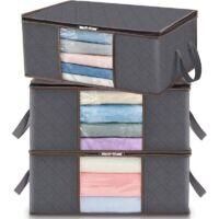 OEM Caja De Almacenamiento Plegable Para Debajo De La Cama Zvd, Organizador De Fundas N&oacute;rdicas, Organizador De Armario Con Ventana Transparente, Tejido Re