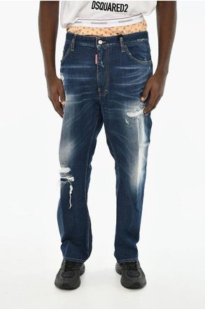Dsquared2 Stonewashed Jeans with Drawstring Waist 19cm size 56