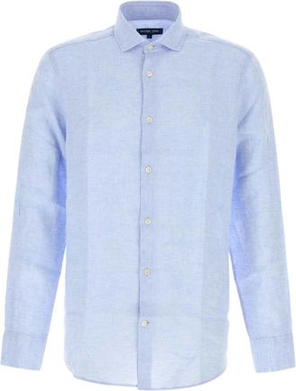 Frescobol Carioca Antonio Linnen Shirt - Heren - Casual Overhemden - Blauw - L - Linnen - Overhemden