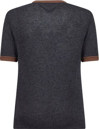 Prada Mens Anthracite Cashmere Knit Crewneck Sweater Grey