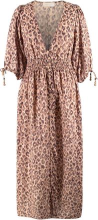 Zimmermann Zimmerman Melody Leopard Print Linen Dress Size S