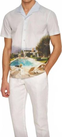 Orlebar Brown Hibbert Photographic Cotton Shirt In Kaufmann Cocktail