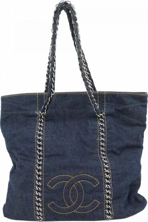 Chanel Navy Denim Tote Bag (Pre-Owned)