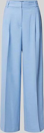 s.Oliver Black Label Regular Fit Bundfaltenhose mit weitem Bein aus Twill in Bleu, Gr&ouml;&szlig;e 36/32