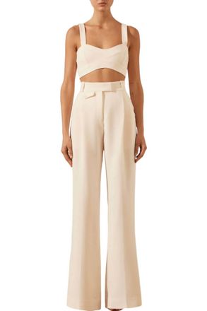 Shona Joy Irena High Waisted Tailored Pants In Ivory