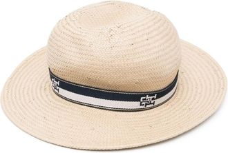 Tommy Hilfiger interwoven logo-print hat - women - Paper - One Size - Neutrals