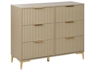 Beliani C&oacute;moda de 6 cajones beige
