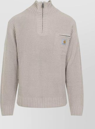 Carhartt Work in Progress high collar waffle knit half zip sweater