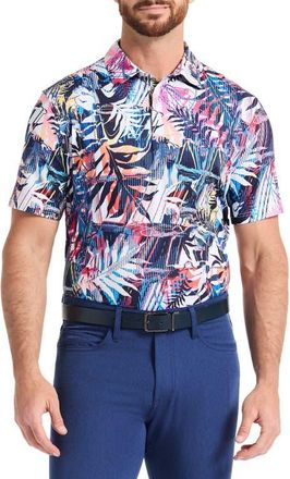 Robert Graham Palm Dreams Performance Golf Polo in Blue Multi at Nordstrom, Size Xxx-Large