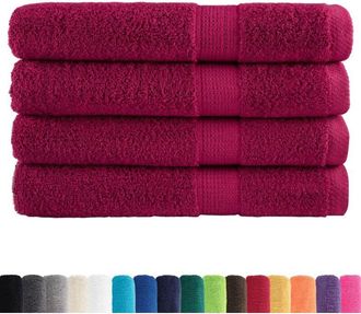 vidaXL Toallas De Sauna Solund 4 Unidades Burdeos 80x200 Cm 600 Gsm Vidaxl