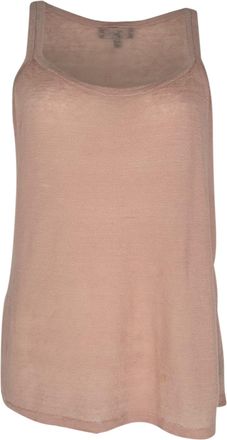 Theory Knitted Tank Top in Pink Linen
