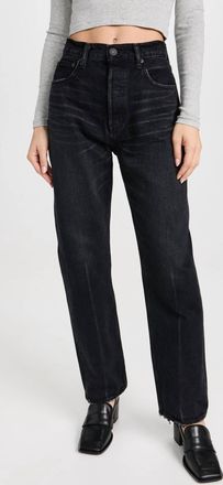 Moussy Murrieta Wide Straight Jean In Black