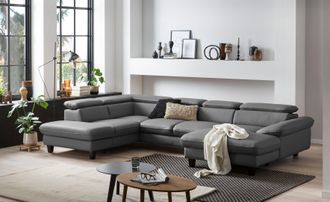 HOME AFFAIRE Wohnlandschaft »Pilot U-Form« mit Kopfteilverstellung, wahlweise mit Bettfunktion & Bettkasten