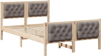 vidaXL Estructura De Cama Taup&eacute; 120 X 190 Cm Madera De Pino Macizo Vidaxl