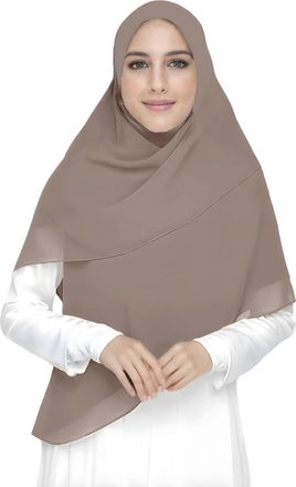 Lina & Lily Premium Chiffon Hijab Head Scarf Shawl Wrap for Muslim Women Square 145 x 145cm (Khaki)