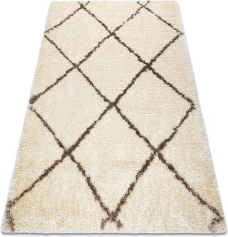 RugsX Rugsx - Alfombra Fluffy 2373 Shaggy Conducci&oacute;n - Crema / Beige Beige 120x170 Cm