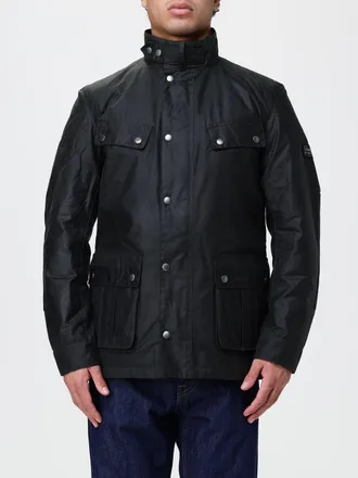 Barbour Duke High Neck Waxed Cotton Jacket with Patch Pockets