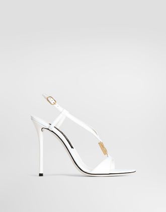 Dolce & Gabbana Patent Leather Sandals - Woman Sandals And Wedges White Leather 37.5