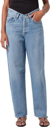 A Gold E V-Waist Baggy Straight Leg Jeans in Fairway at Nordstrom, Size 32