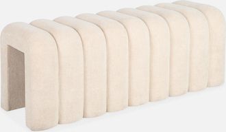 Sweeek Sweeek - Banco, Pie De Cama Contempor&aacute;neo De Tela, Ito, Beige, 114x40x45 Cm