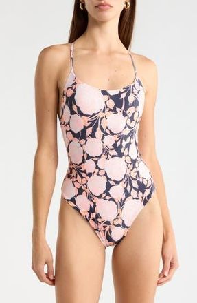 Maaji Rose Petals Luster One-Piece Swimsuit in Black at Nordstrom Rack, Size Medium