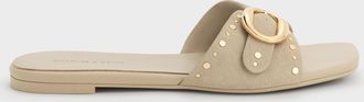 Charles & Keith Studded Buckled Slide Sandals