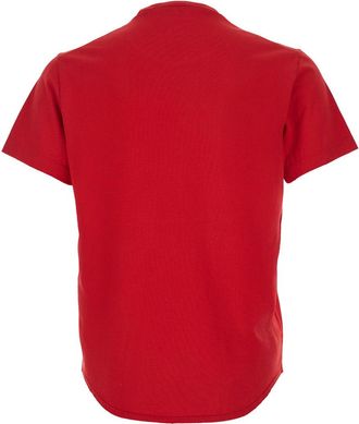 Dsquared2 Mens Red Crewneck T-Shirt With Maxi Print Cotton T-Shirts And Polos