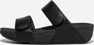 FitFlop Womens Lulu Adjustable Leather Slides In Black